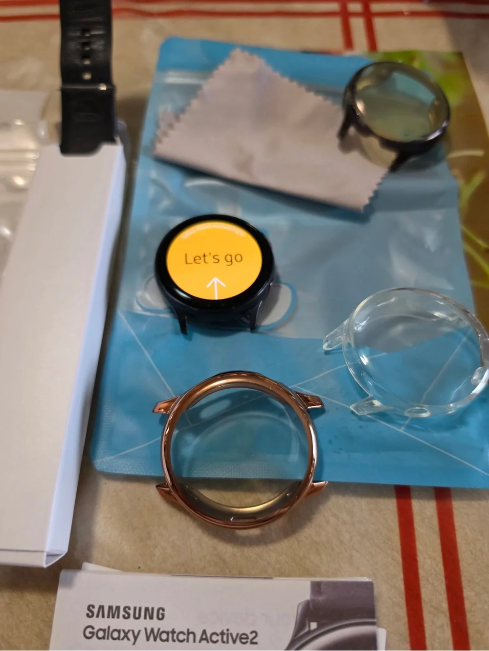 Samsung Galaxy Watch Active2 Rose Gold Case with Black Module and Clear Covers